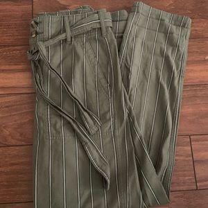 Straight leg striped pants